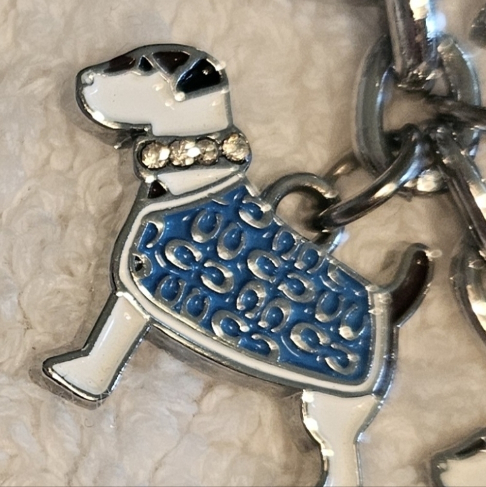 Coach Vintage Five Beagle Charm Silver Key Chain Ring Collectible Rare - Picture 4 of 6
